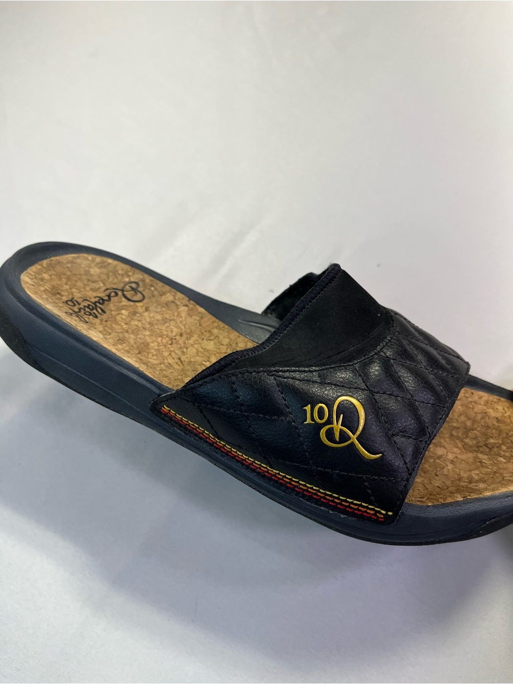 RARE! 2008 Nike Ronalndinho Slides Gold Brasil Bonito Black Soccer Flip Flops 7